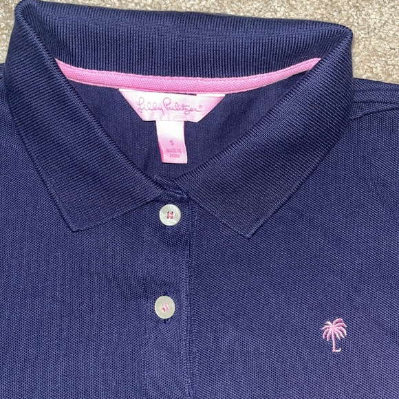 Lilly Pulitzer navy polo shirt - Picture 2 of 5